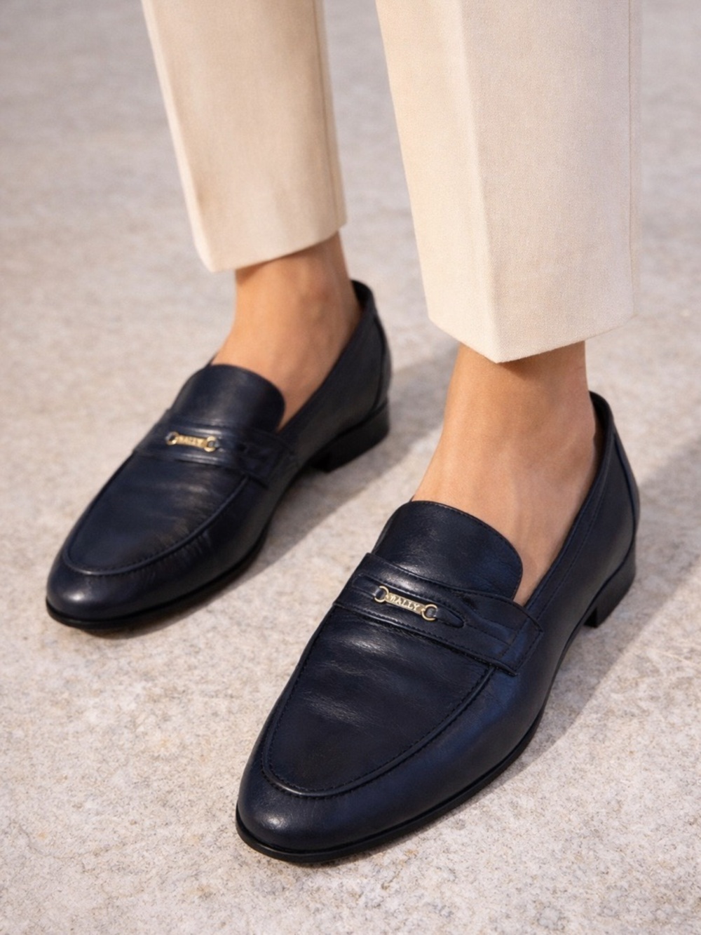 Bally Men’s Leather Horsebit Loafers – Black – Size 8E